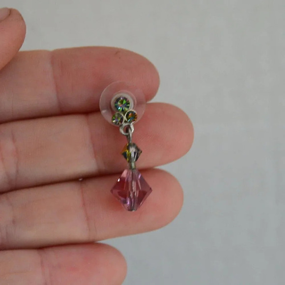 Vintage Volanta Pink Aurora Borealis Necklace  and Earrings Set - Picture 2 of 8